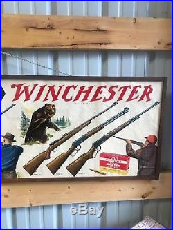 1952 Winchester Dealer Store Advertising Poster Sign Paper Vintage Ad Cool Piece