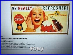 1959, Vintage, Original, Scarce Coke Cardboard Sign, Be Really Refreshed! , VG+