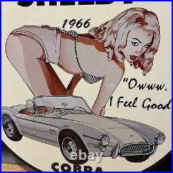 1966 Vintage Ford Shelby Cobra 12 Inch Porcelain Dealer Sign