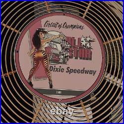 1989 Vintage All Star Dixie Speedway Circuit Of Champions Porcelain Enamel Si
