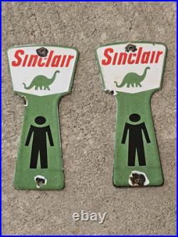 2 Pc-vintage Sincla Porcelain Signs Bathroom Key Fob Mens Ladies Bathroom