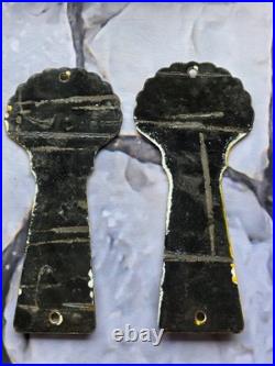 2-VINTAGE SHELL PORCELAIN SIGNS BATHROOM KEY FOB MENS LADIES BATHROOM 7.5x3.5