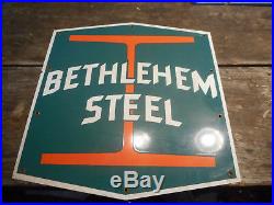#2- Vintage Bethlehem Steel Porcelain Signs Logo & Scale Repair