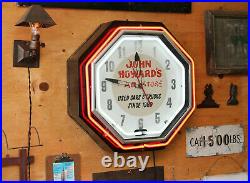 22 Vintage Antique Double Neon Car Trade Dealership Clock Advertising Sign 1930