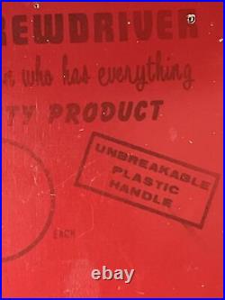 4 In Screwdriver Vintage Advertising Sign Wood store display Rack 14x 12