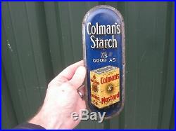 40361 Old Vintage Antique Tin Enamel Paint Sign Fingerplate Colmans Mustard Box