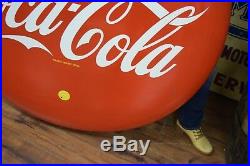 48 Porcelain Coca Cola Button Coke Sign Vtg Soda Pop Advertising RARE CLEAN