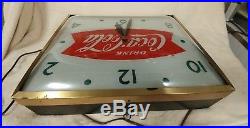 50s vintage Coca-Cola Light Up Advertising Clock Sign lighted Swihart pam bubble