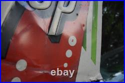 7UP FRESH UP EMBOSSED PAINTED METAL SIGN VINTAGE 1950s SODA POP LARGE 23 x 26