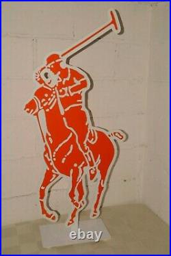 90s Vtg RALPH LAUREN 2-Sided Store Sign ADVERTISING DISPLAY Big 44 POLO JOCKEY