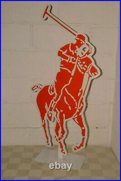 90s Vtg RALPH LAUREN 2-Sided Store Sign ADVERTISING DISPLAY Big 44 POLO JOCKEY