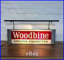 Advertising Sign Light Box Woodbine Cigarettes Shop Display Vintage Antique