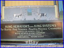 American Artworks KING AERATOR Vintage Tin Lithograph Farm Advertising Sign