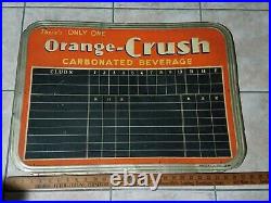 Antique 1939 Orange Crush Metal Sign Scoreboard Baseball Vintage Soda Beverage