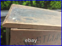 Antique Advertising Wooden Box Seattle Sebastian-Stuart Fish AAFA Vintage Sign