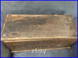 Antique Advertising Wooden Box Seattle Sebastian-Stuart Fish AAFA Vintage Sign