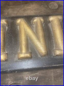 Antique Carved Wood CLINIC Original Gold Gilt Letters Medical Trade Sign c. 1900
