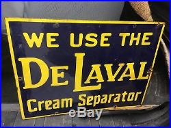 Antique DeLaval Cream Separator Porcelain Sign EXCELLENT Vintage Advertising