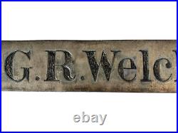 Antique Doctor's Office Metal Hanging Advertising Trade Sign Dr G R Welchans