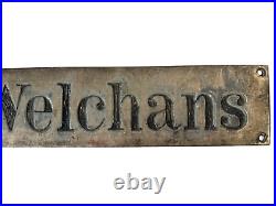 Antique Doctor's Office Metal Hanging Advertising Trade Sign Dr G R Welchans