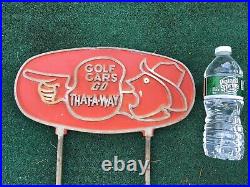 Antique Golf Course Sign Vintage Golf Cart Direction