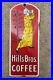 Antique-Hills-Bros-Coffee-Thermometer-Sign-1915-Porcelain-Vintage-01-qm