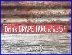 Antique Metal Sign Grape Tang Vintage Sign 5 Cent Thin Tin Tacker 1930s Original