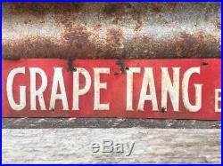 Antique Metal Sign Grape Tang Vintage Sign 5 Cent Thin Tin Tacker 1930s Original