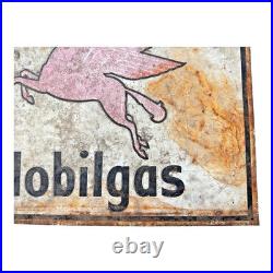 Antique Original Mobilgas Pegasus Gasoline Advertising Trade Sign