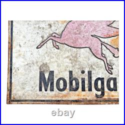 Antique Original Mobilgas Pegasus Gasoline Advertising Trade Sign Antique Original Mobilgas Pegasus Gasoline Advertising Trade Sign