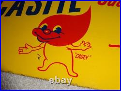 Antique Original Scarce Nos Casite Casey Flame 18 Metal Gasoline Oil Rack Sign