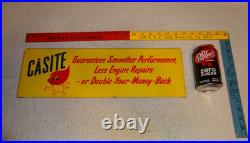 Antique Original Scarce Nos Casite Casey Flame 18 Metal Gasoline Oil Rack Sign