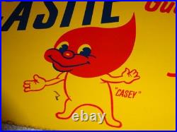 Antique Original Scarce Nos Casite Casey Flame 18 Metal Gasoline Oil Rack Sign