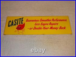 Antique Original Scarce Nos Casite Casey Flame 18 Metal Gasoline Oil Rack Sign