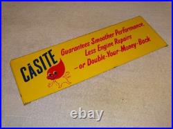 Antique Original Scarce Nos Casite Casey Flame 18 Metal Gasoline Oil Rack Sign