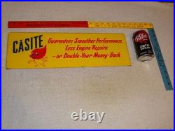 Antique Original Scarce Nos Casite Casey Flame 18 Metal Gasoline Oil Rack Sign