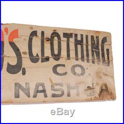 Antique Painted Wooden Haberdasher's Sign c 1890s Vintage Menswear Workwear AAFA
