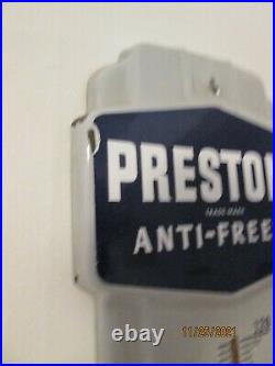 Antique Prestone gas station advertising thermometer/sign vintage 1950's