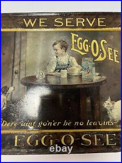 Antique Self-Framed Egg -O-See Cereal General Store Sign, Original, Early 1900's