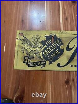 Antique Shoe Store Advertising Sign Radcliffe Shoes C. 1906 Lakeview, MI