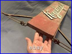 Antique Two Sided Wood & Metal Flange Keyologist Advertising Sign locksmith keys Antique Two Sided Wood & Metal Flange Keyologist Advertising Sign locksmith keys