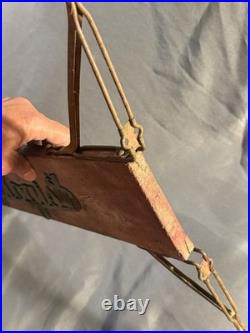 Antique Two Sided Wood & Metal Flange Keyologist Advertising Sign locksmith keys