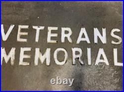 Antique Us Enamel Letters Porcelain Veterans Memorial