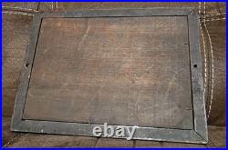 Antique Vintage 1930s Railroad Spit on Floor Paper Sign Framed