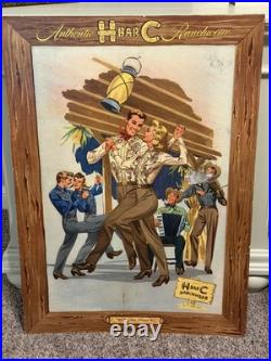 Antique Vintage H BAR C Ranchwear Display Sign 1950's Fast Ship RARE! 20x28