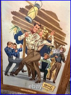 Antique Vintage H BAR C Ranchwear Display Sign 1950's Fast Ship RARE! 20x28