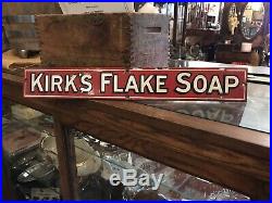 Antique Vintage Kirks Flake Soap Porcelain Sign