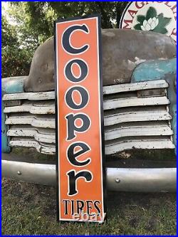 Antique Vintage Old Style Cooper Tires Service Station Sign