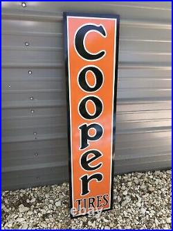 Antique Vintage Old Style Cooper Tires Service Station Sign