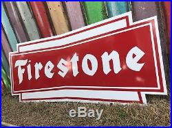 Antique Vintage Old Style Firestone Tires Sign